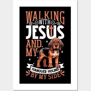 Jesus and dog - Hanoverian Hound Posters and Art